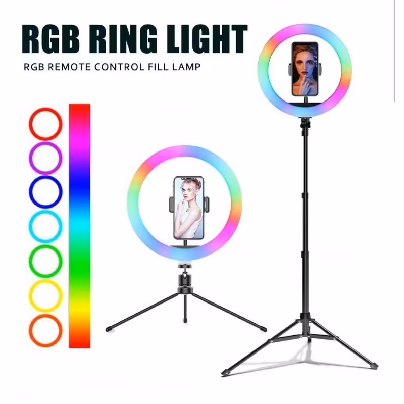 رینگ لایت مدل MJ26-RGB به همراه پایه 210 سانتی

