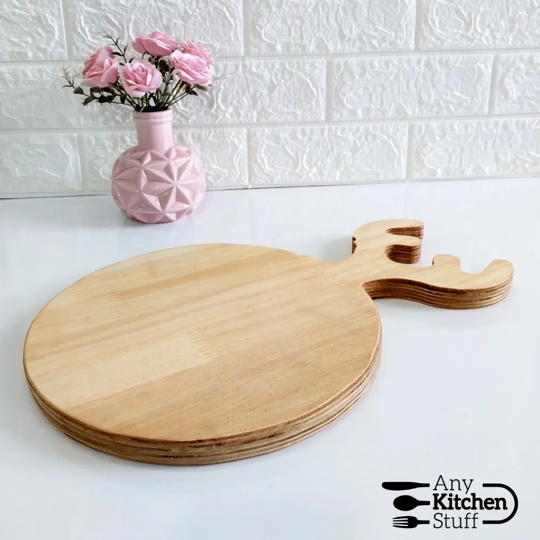 تخته سرو ( تخته گوشت) چوبی گرد شاخه گوزنی 13 لایه چوب بامبو