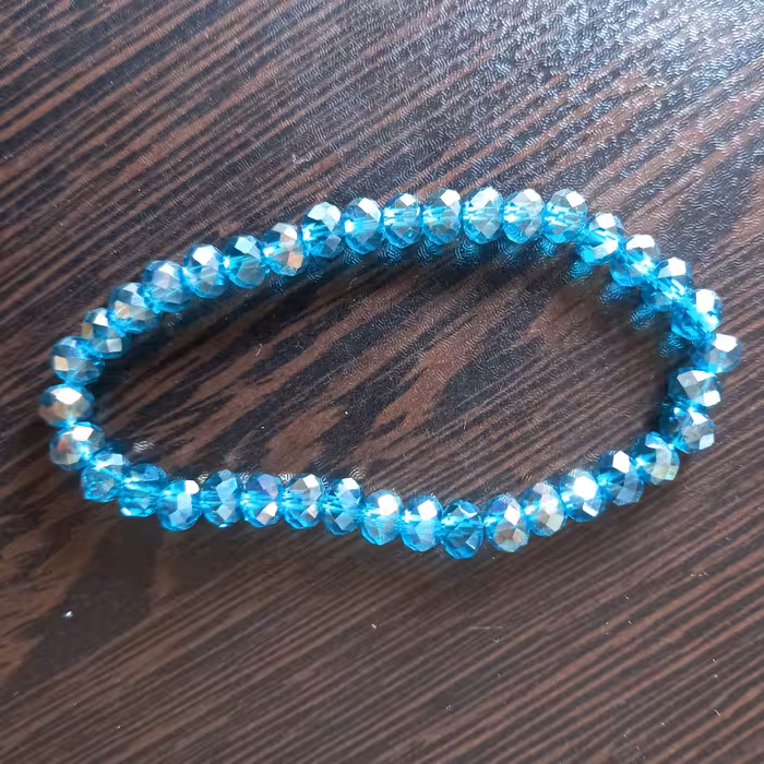 دستبند کریستالی ساده آبی