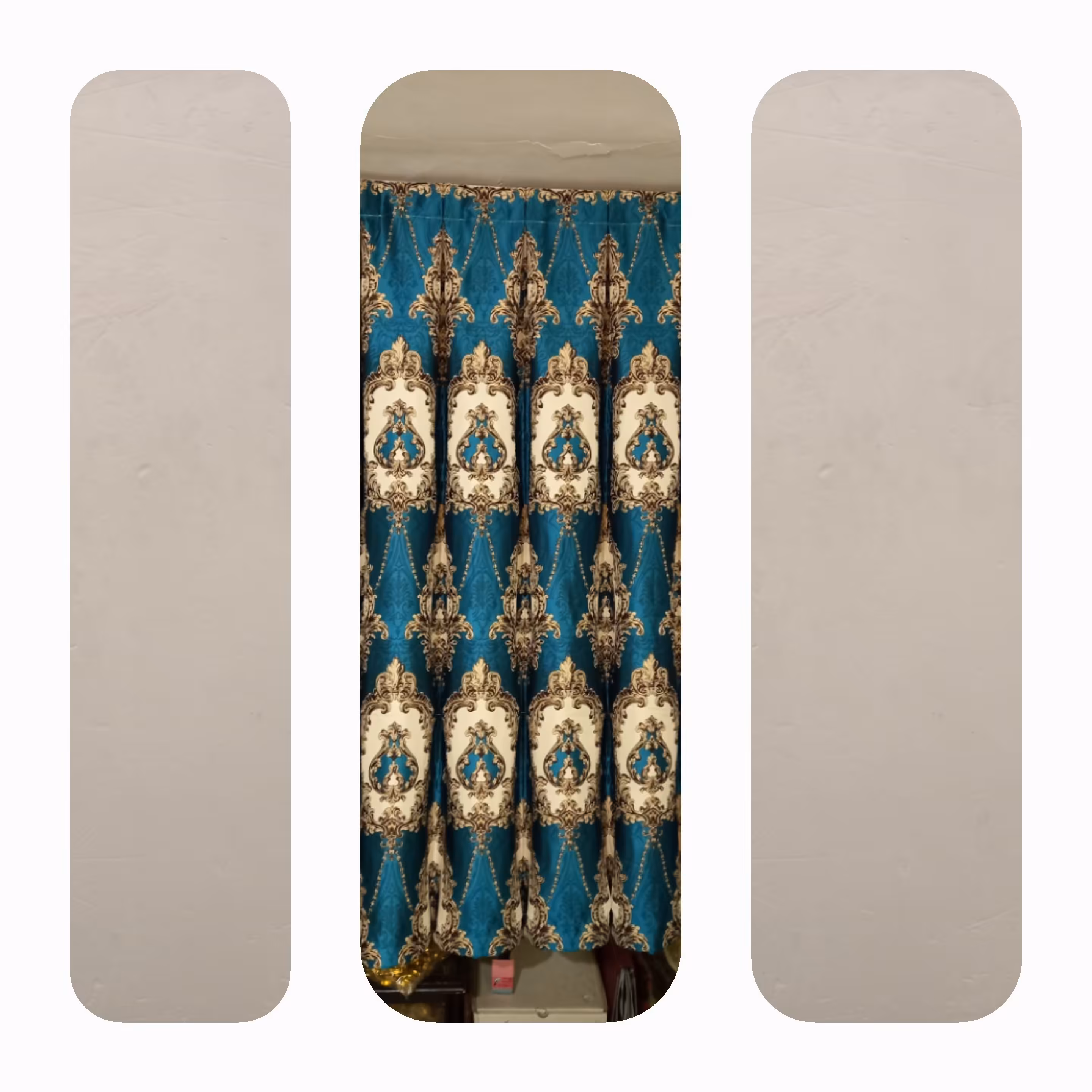  والان سبزآبی ساتن تافته یک طرفه با فلت کالباسی