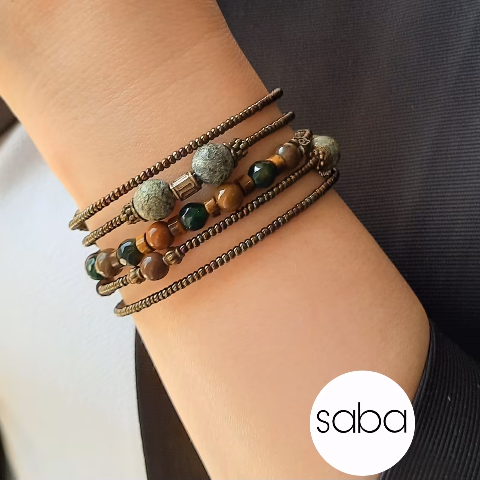 دستبند النگویی منجوقی  سبا ( چند ردیفه)