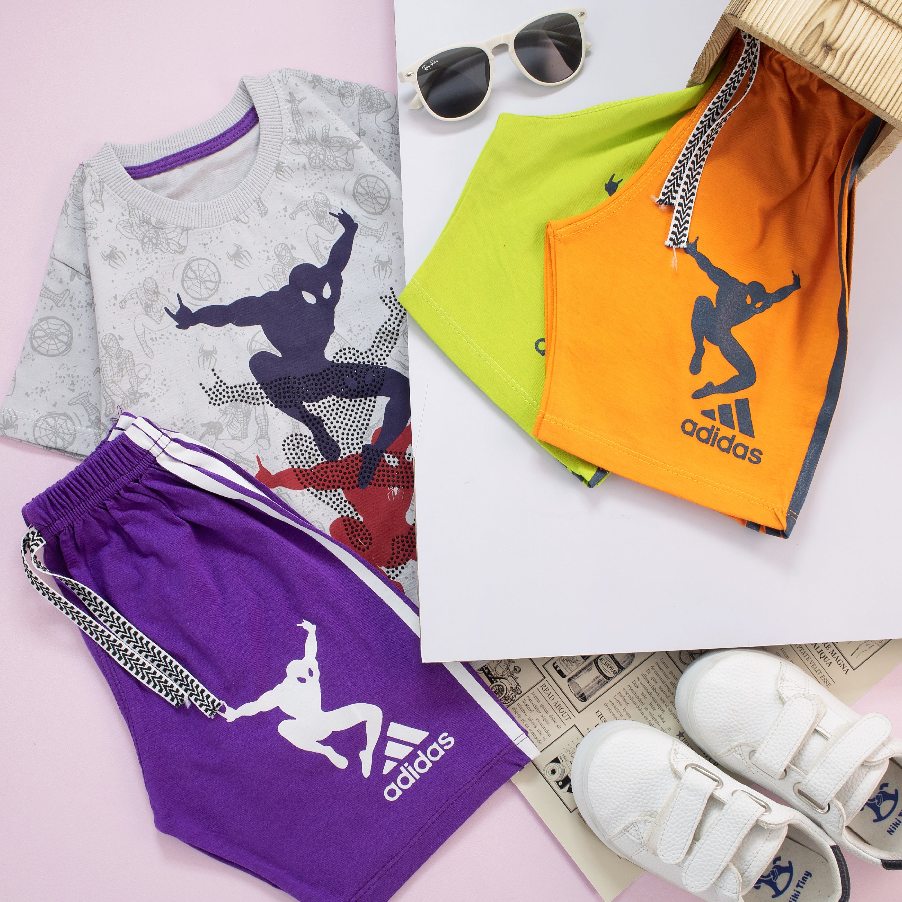 تیشرت شلوارک پسرانه مرد عنکبوتی