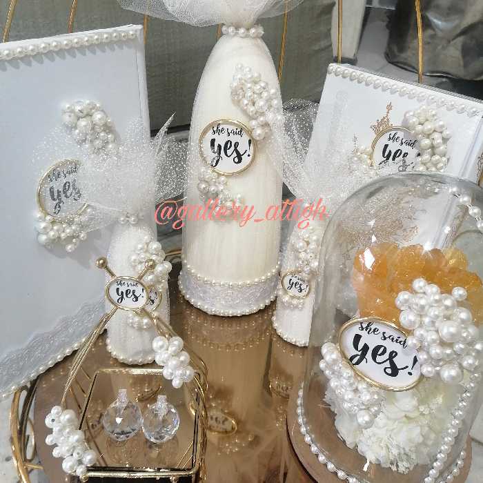 ست بله برون مرواریدی ساده با حک اسم (7تکه)آیتم ها در توضیحات