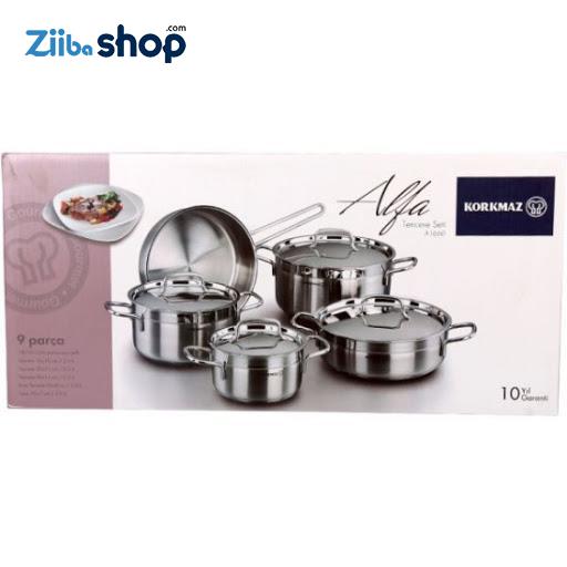 سرویس پخت و پز 9 پارچه کرکماز مدل KORKMAZ HY-8609 (درب استیل)