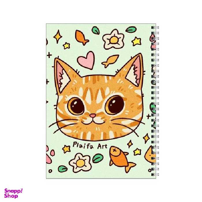 دفتر مشق 100 برگ بامبیلیپ طرح گربه و ماهی و گل کد 3212466