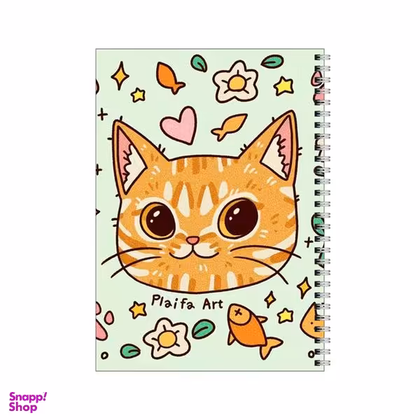 دفتر مشق 100 برگ بامبیلیپ طرح گربه و ماهی و گل کد 3212466