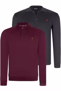 سویشرت آبی مردانه دو ست V4007 بنفش تیره Dewberry