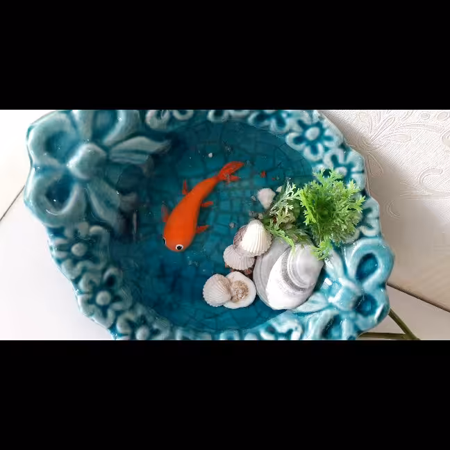 حوضچه رزینی ماهی قرمز گل