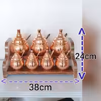 سرویس پاسماوری (جا ادویه ) هفت تایی دو طبقه نانو شده جا ادویه مسی ارسال رایگان