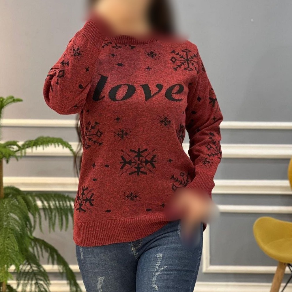 بلوز بافت مدلloveرنگ قرمز