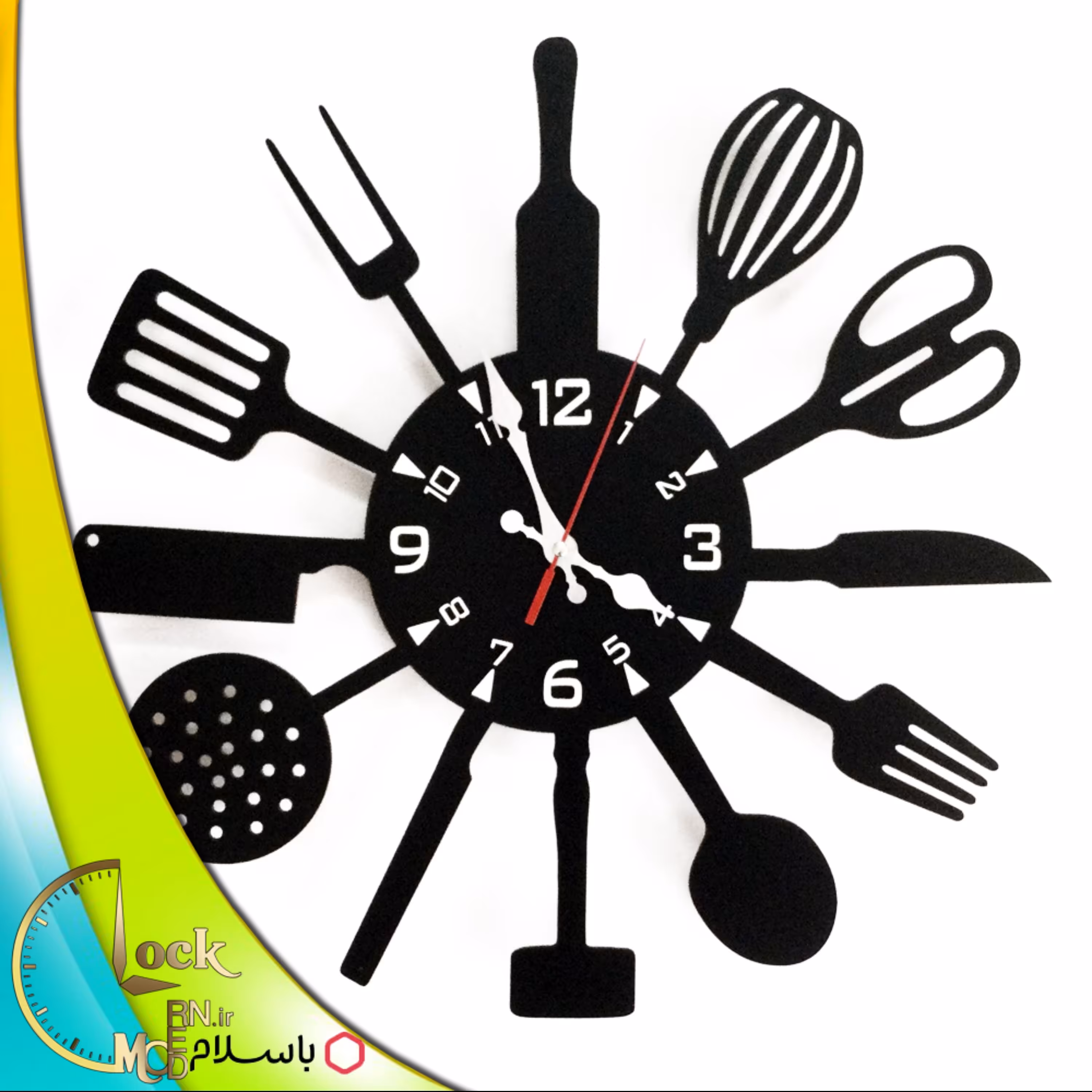 ساعت دیواری طرح وسایل آشپزخانه کد 003