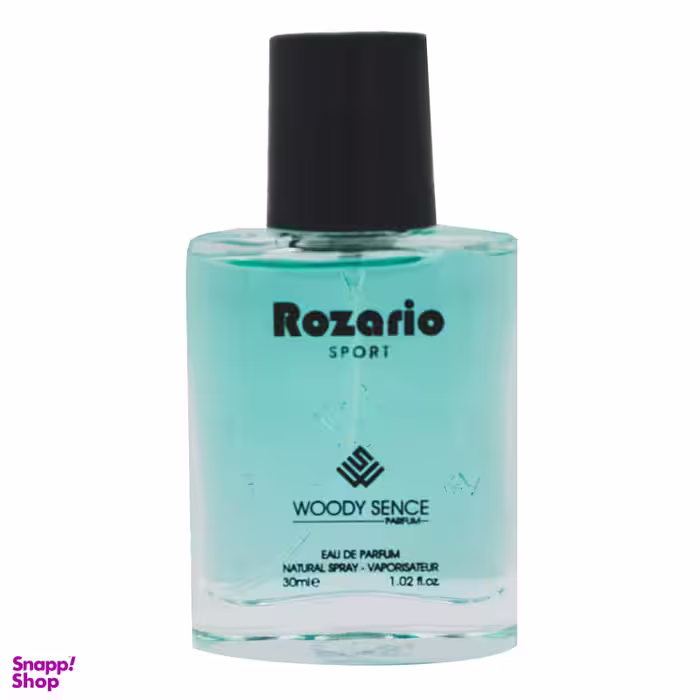 عطر جیبی مردانه وودی سنس مدل Rozario  حجم 30 میلی‌لیتر