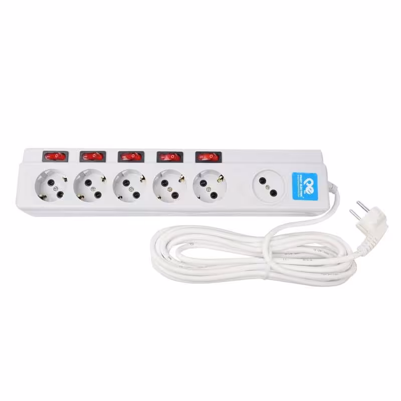 سیم سیار شش خانه فیوز دار پارت مدل 2162 کابل 5 متری