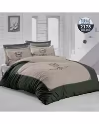 سرویس لحاف روتختی دو نفره 8 تکه دو رو میکرو تنسل گیاهی TURKAZ مدل 2178