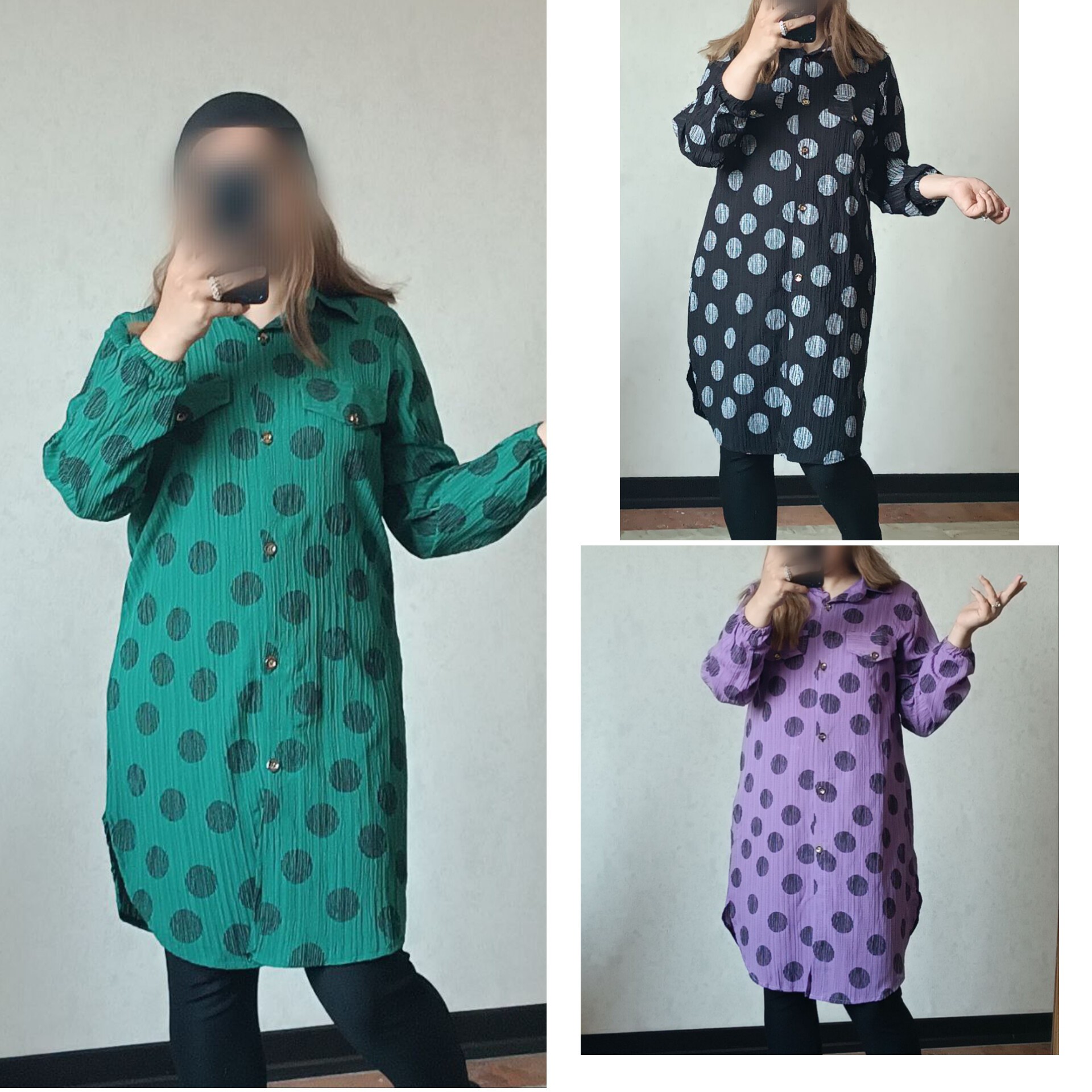 شومیز مانتویی تونیک بلند زنانه با قد حدود 90 سایز تا 42 با جنس کراش خنک (قبل از سفارش از غرفه دار موجودی گرفته شود )