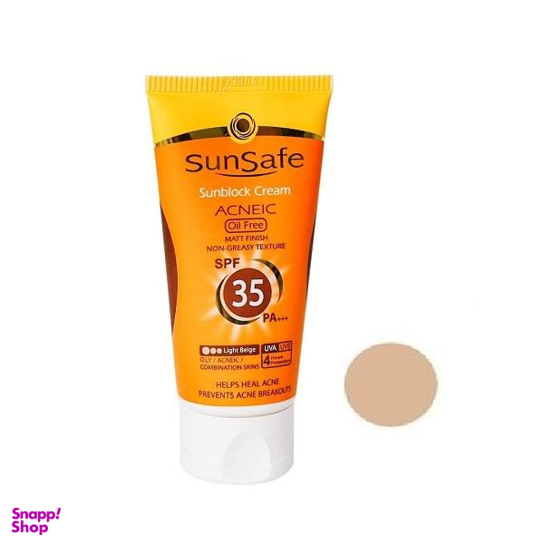 کرم ضد آفتاب سان سیف (Sunsafe) مدل Acneic رنگ بژ روشن حجم 50 میلی‌‌لیتر