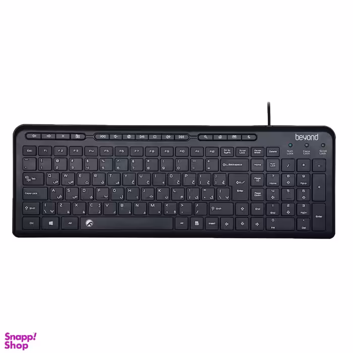 کیبورد سیم دار بیاند (Beyond) مدل BK3441 با حروف فارسی گارانتی 24 ماهه مروارید اسپیرو