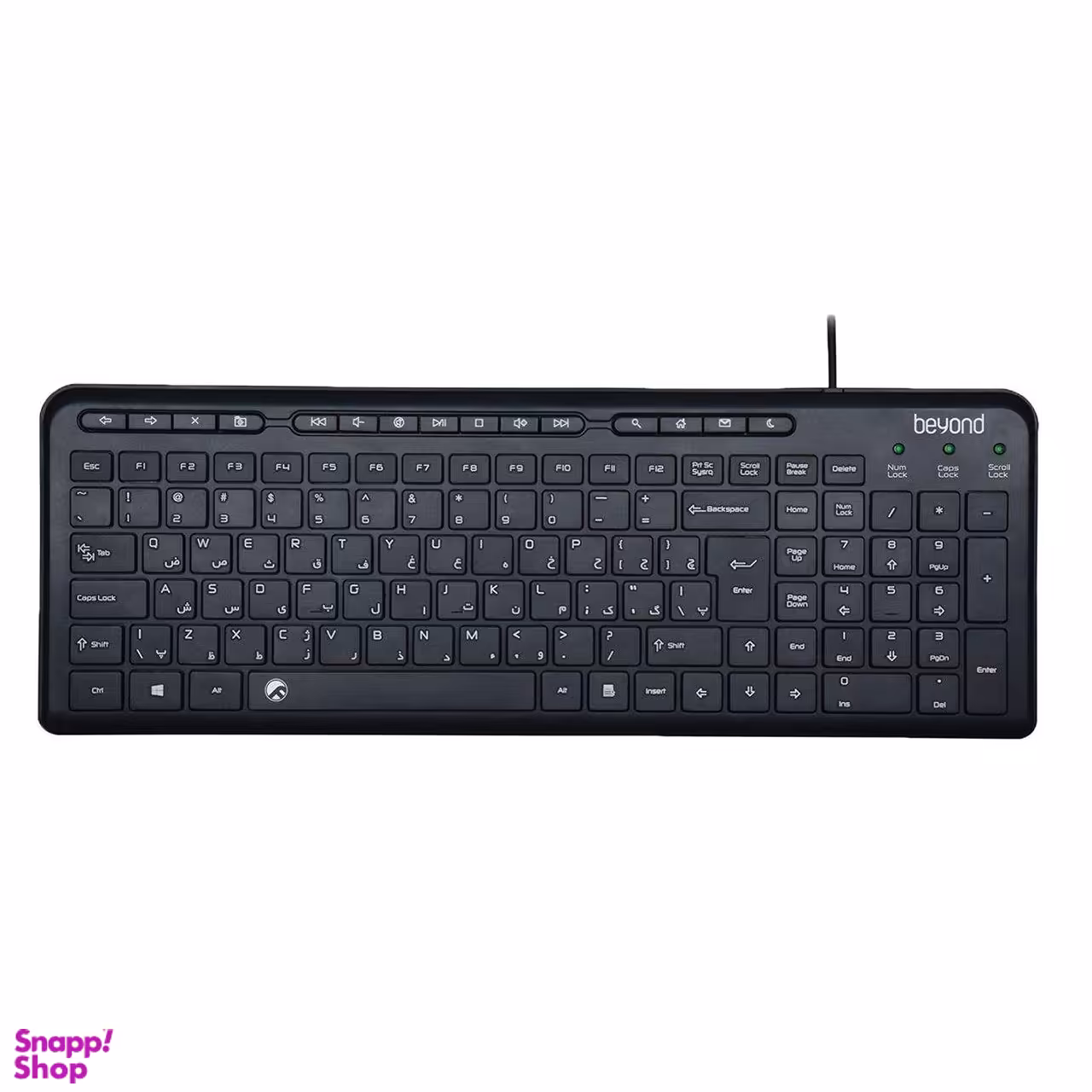 کیبورد سیم دار بیاند (Beyond) مدل BK3441 با حروف فارسی گارانتی 24 ماهه مروارید اسپیرو