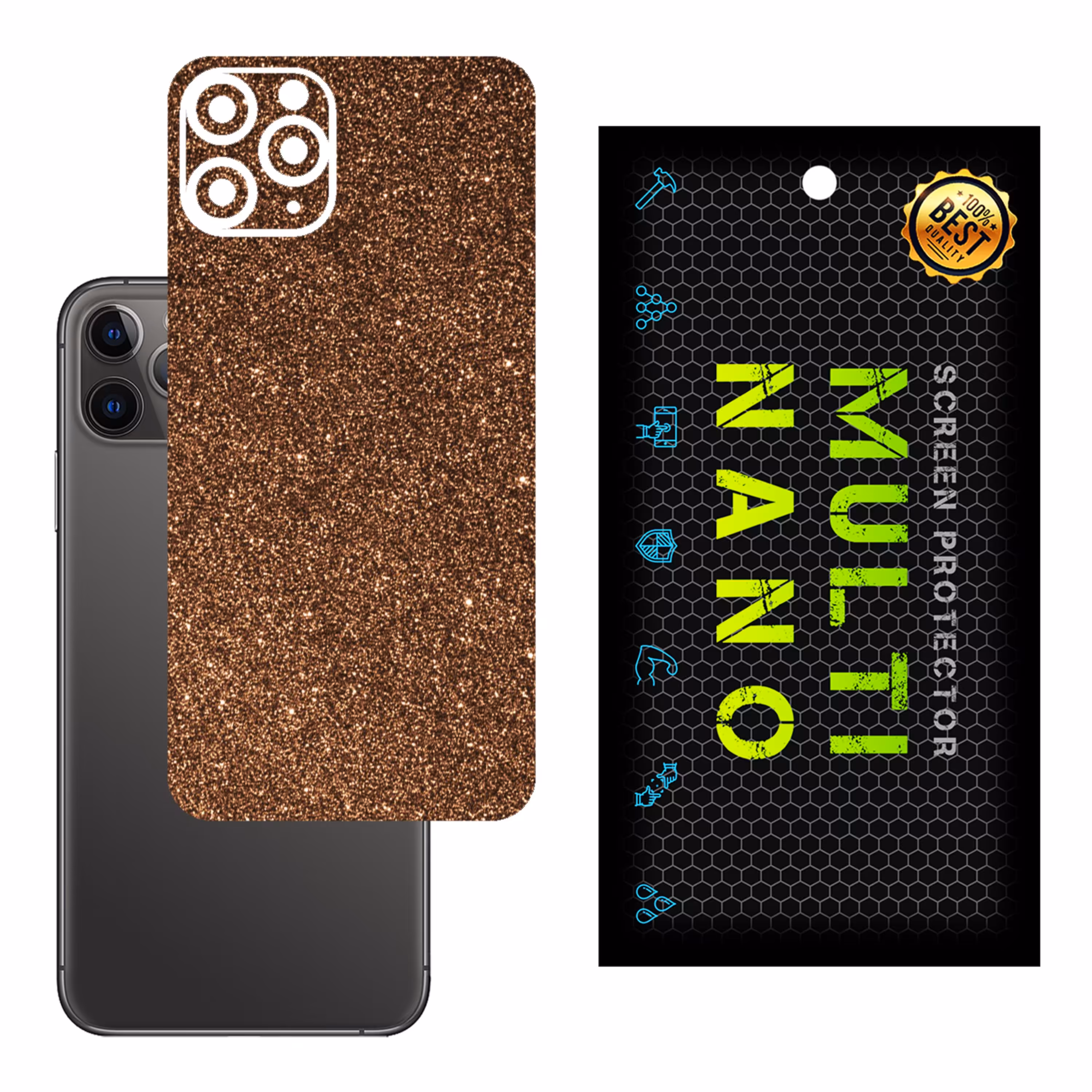 برچسب پوششی MultiNano مدل X-G1F-Bronze برای پشت موبایل اپل iPhone 11 Pro