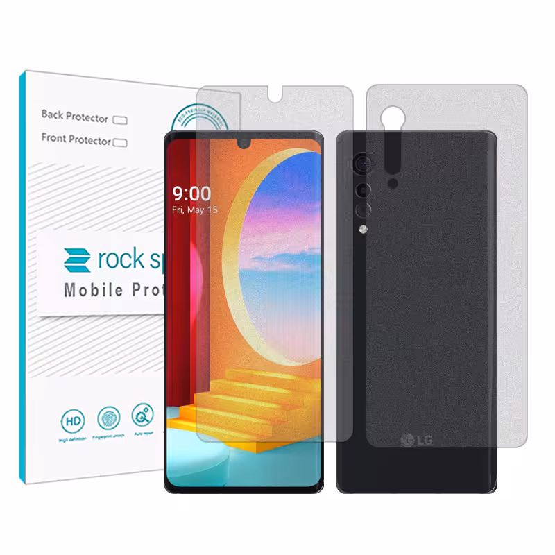 گلس صفحه نمایش و پشت گوشی ال جی (LG) Velvet 5G مدل نانو هیدروژل مات برند راک اسپیس کد ss