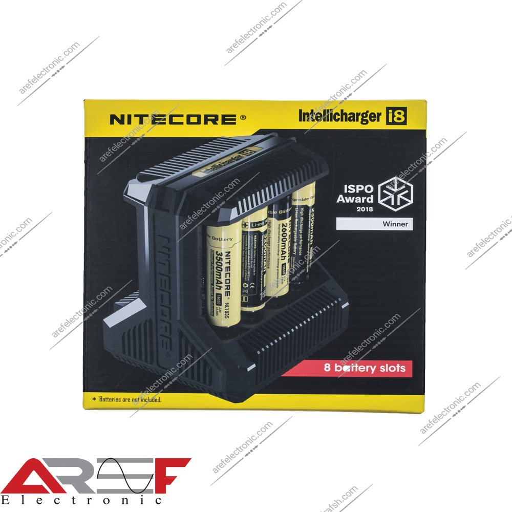 شارژر هشت تایی NITECORE مدل INTELLICHARGER I8 - فروشگاه عارف الکترونیک