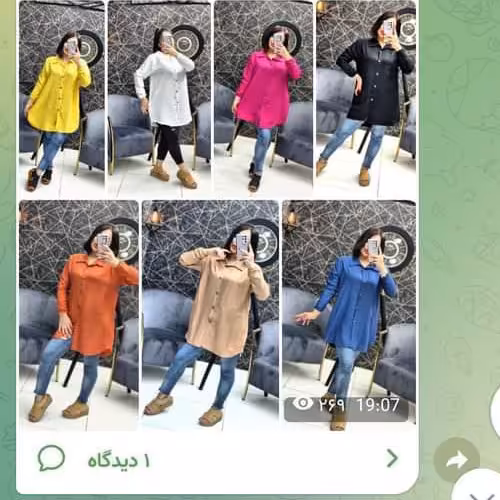 مانتو ابروبادی یقه مردانه آستین گت دار تونیک دکمه دار جلو بسته خنک با کیفیت عالی