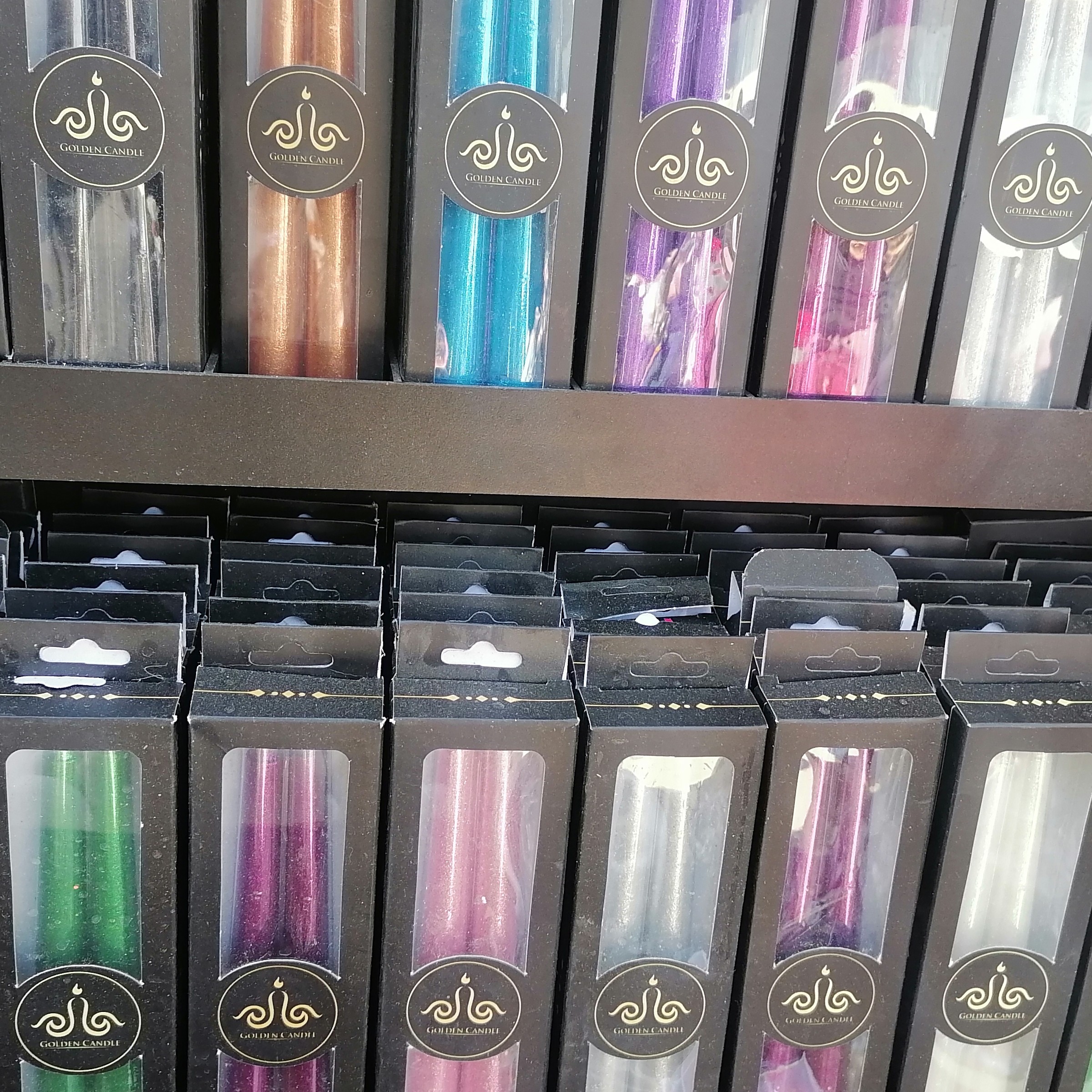 شمع قلمی اکلیلی رنگبندی جور 22سانتی 