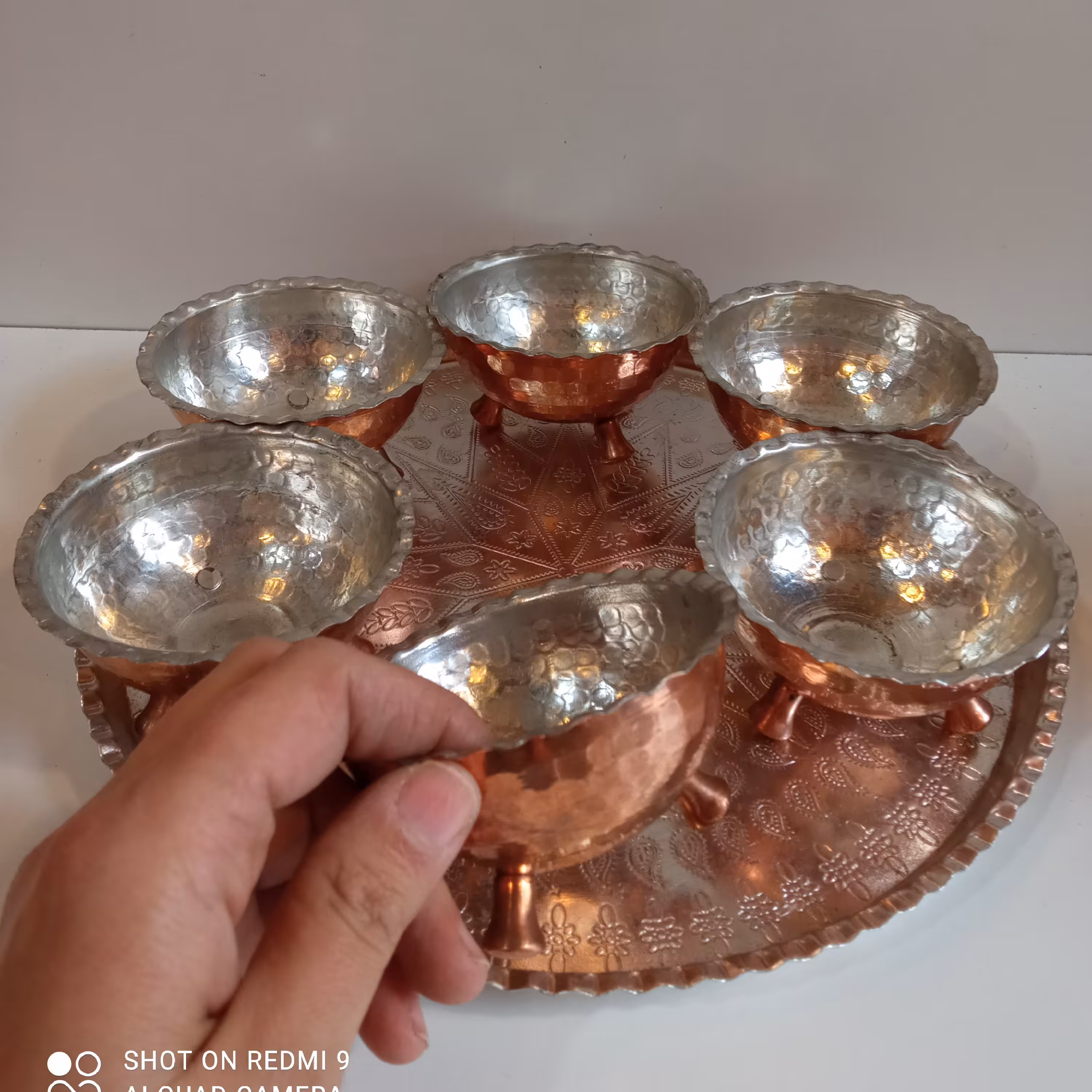پیاله مسی باپایه مسی بسته6تایی کد300n101
