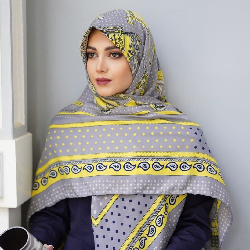 روسری نخی اعلا دست دوز طرح بته جقه