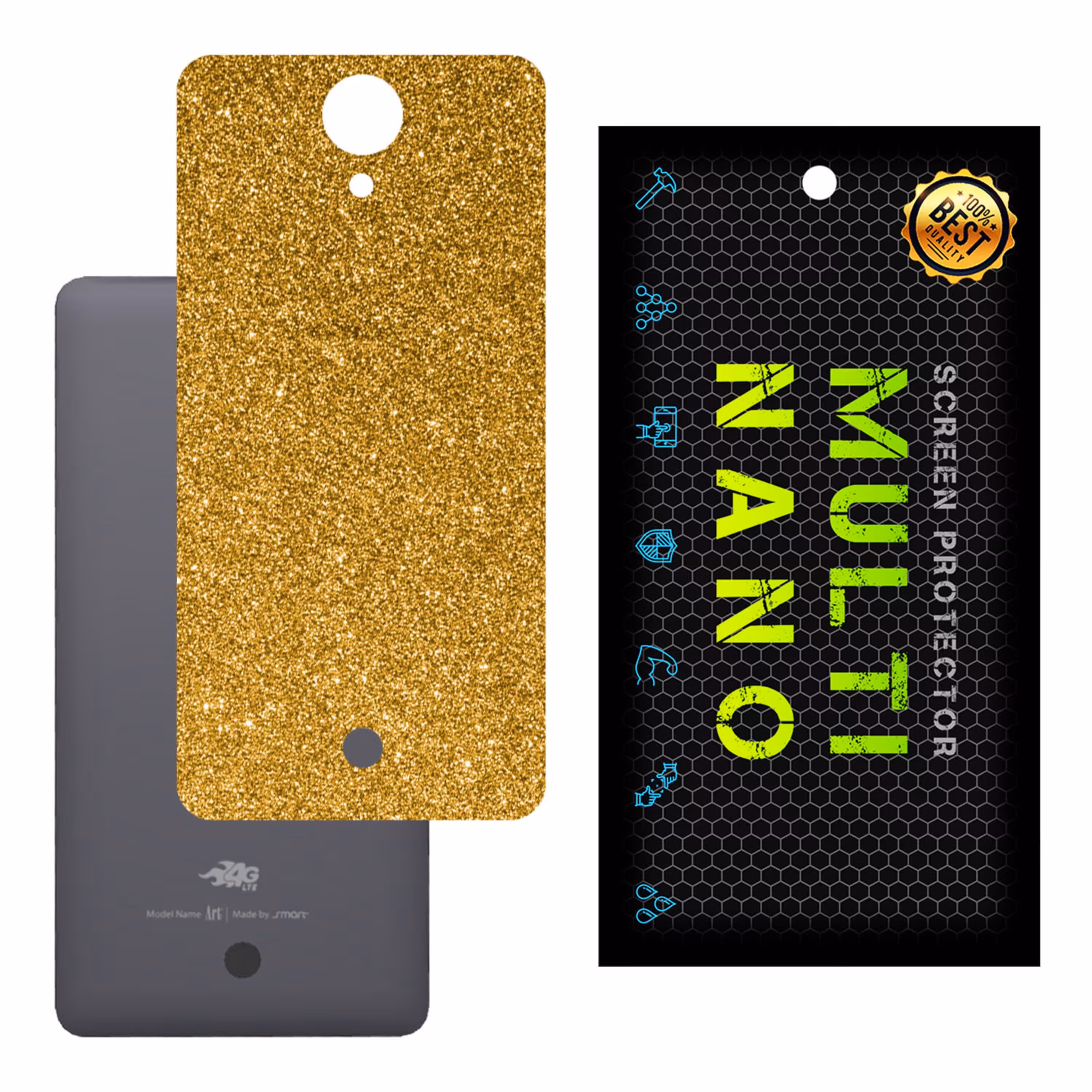 برچسب پوششی MultiNano مدل X-G1F-Gold برای پشت موبایل اسمارت Art - P6601