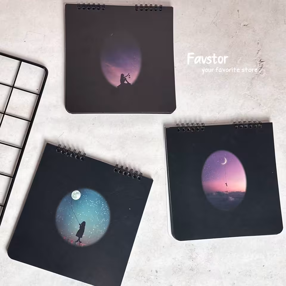 دفتر سیاهبرگ طرح شب مهتابی