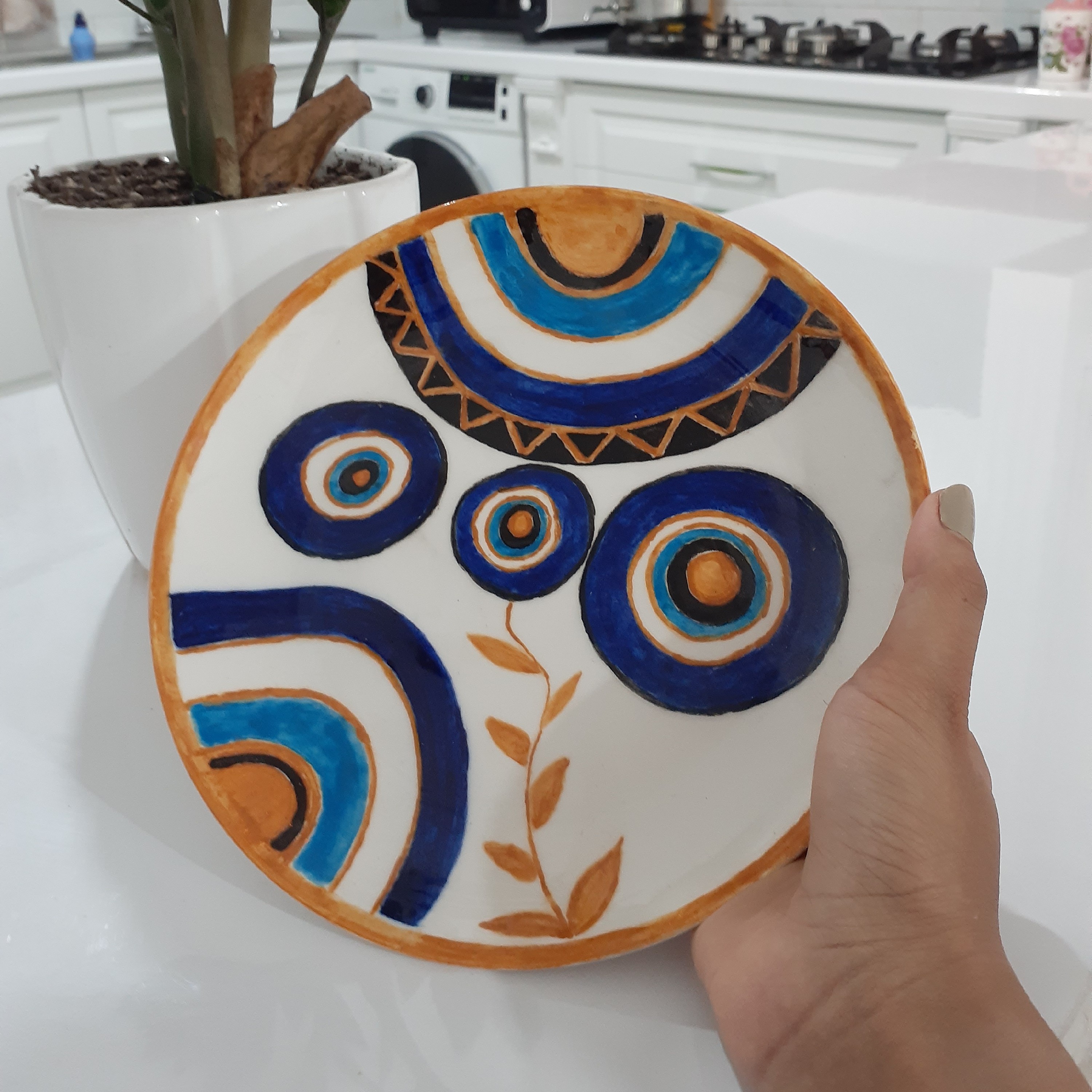 بشقاب چشم نظر سرامیک زیرلعابی