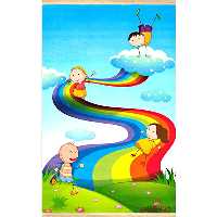 فرش ماشینی کودک کلاریس طرح رنگین کمان کد 100247