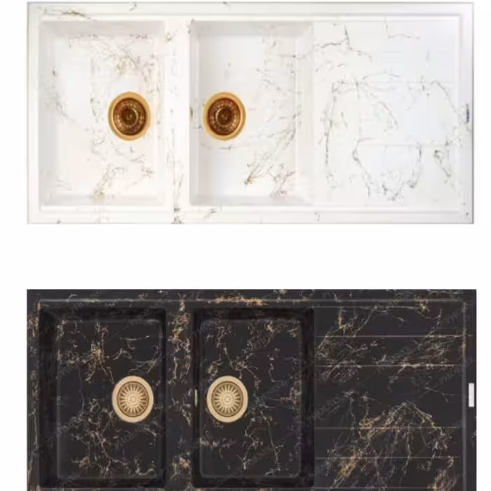 سینک گرانیتی با سیفون کروم 114 پس کرایه 