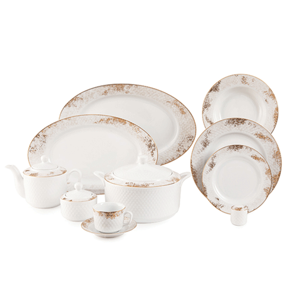 سرویس غذاخوری 102 پارچه چینی زرین مدل کلودیا