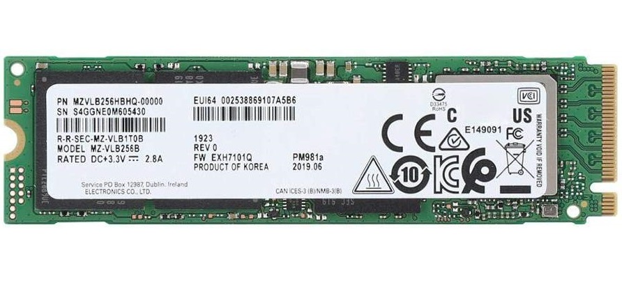 حافظه اس اس دی سامسونگ مدل PM981a با ظرفیت 256 گیگابایت