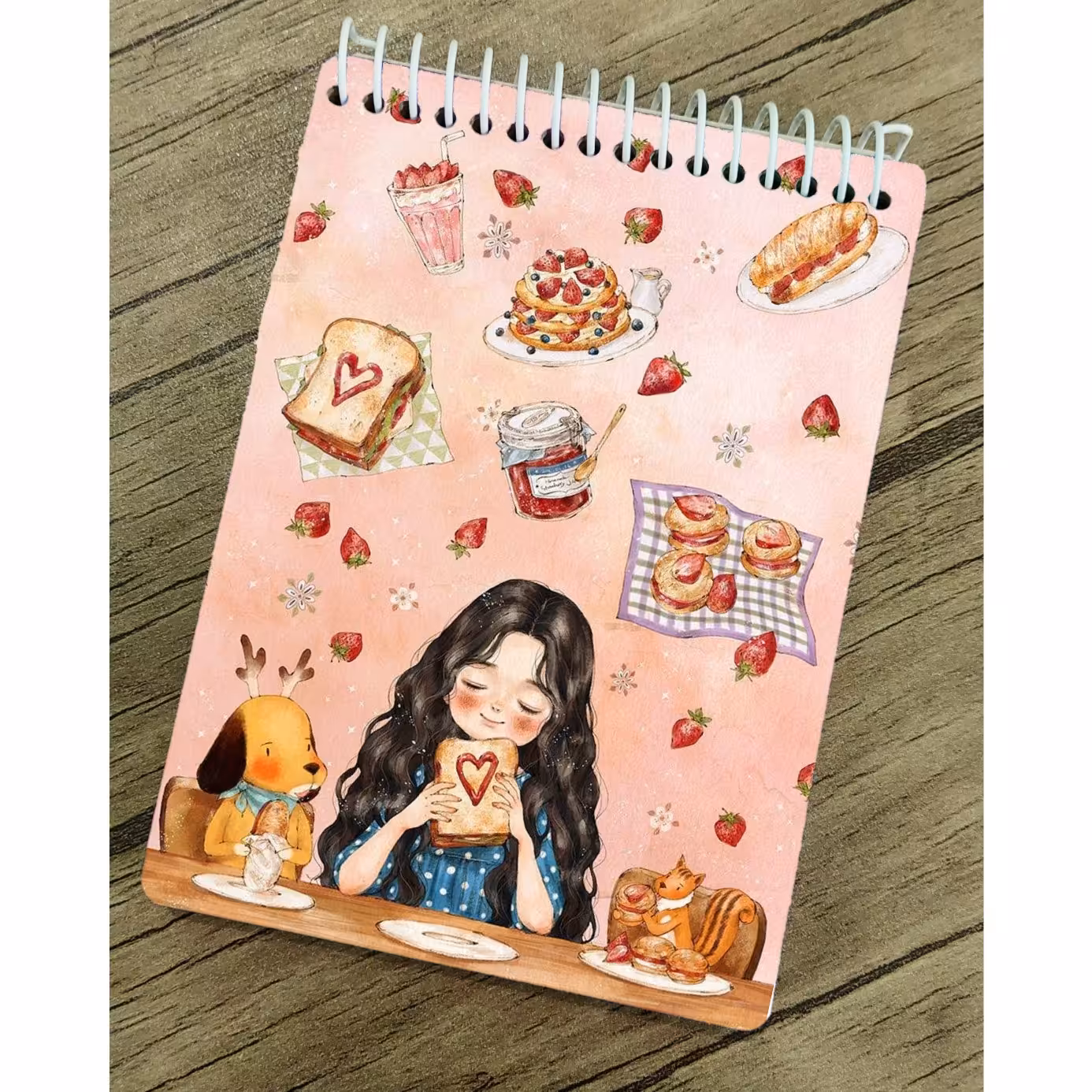 دفتر  با کاغذ کرافت طرح  دخترونه67798ملزومات بولت ژورنال و اسکریپ بوک