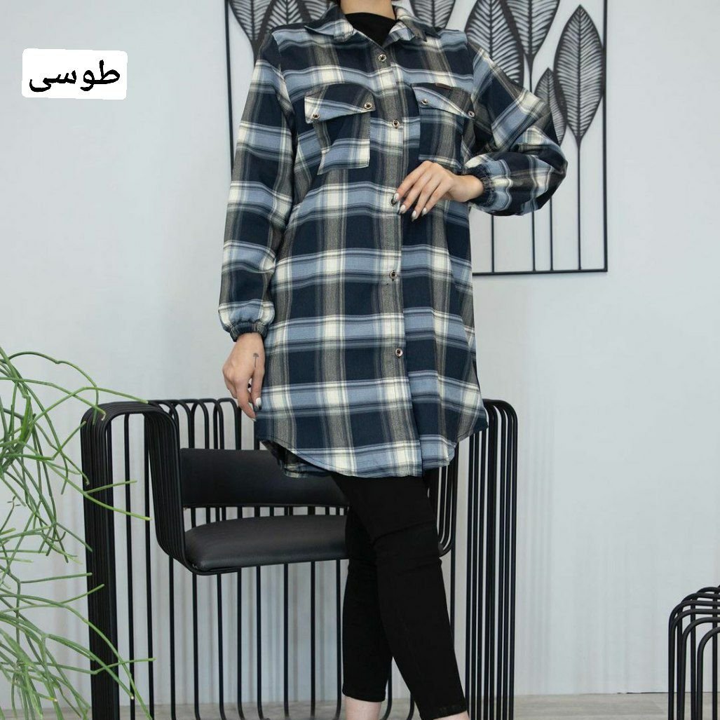 تونیک چهارخانه استین کش  شومیز چهارخانه  لباس چهارخانه زنانه و دخترانه  تونیک چهارخانه