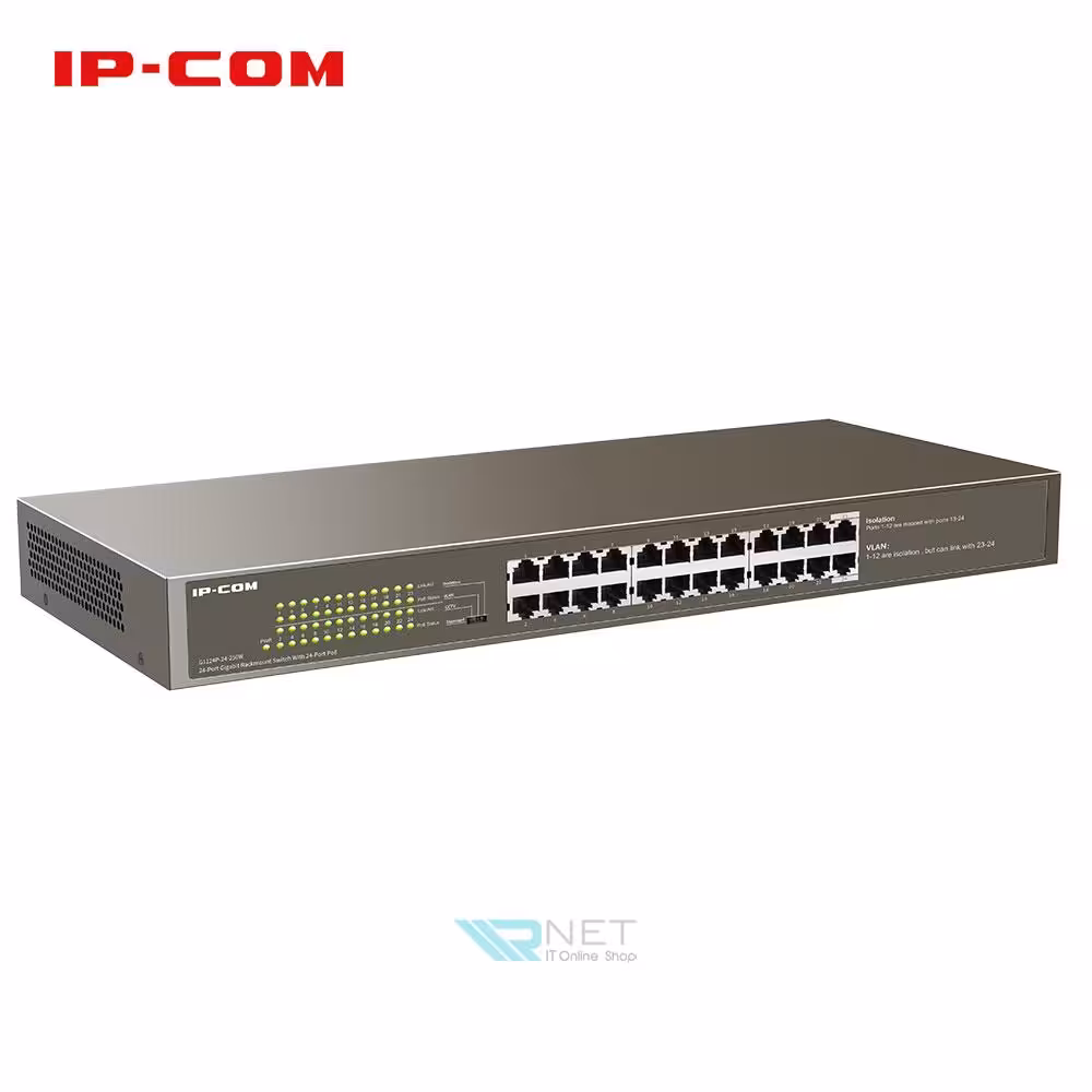 سوئیچ 24 پورت شبکه POE آی پی کام مدل IP-COM G1124P