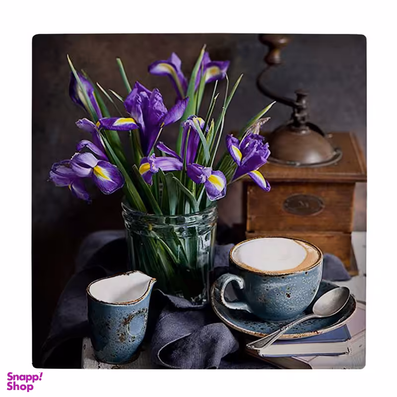 زیر لیوانی طرح گلدان گل و فنجان کاپوچینو کد 5768010_4029