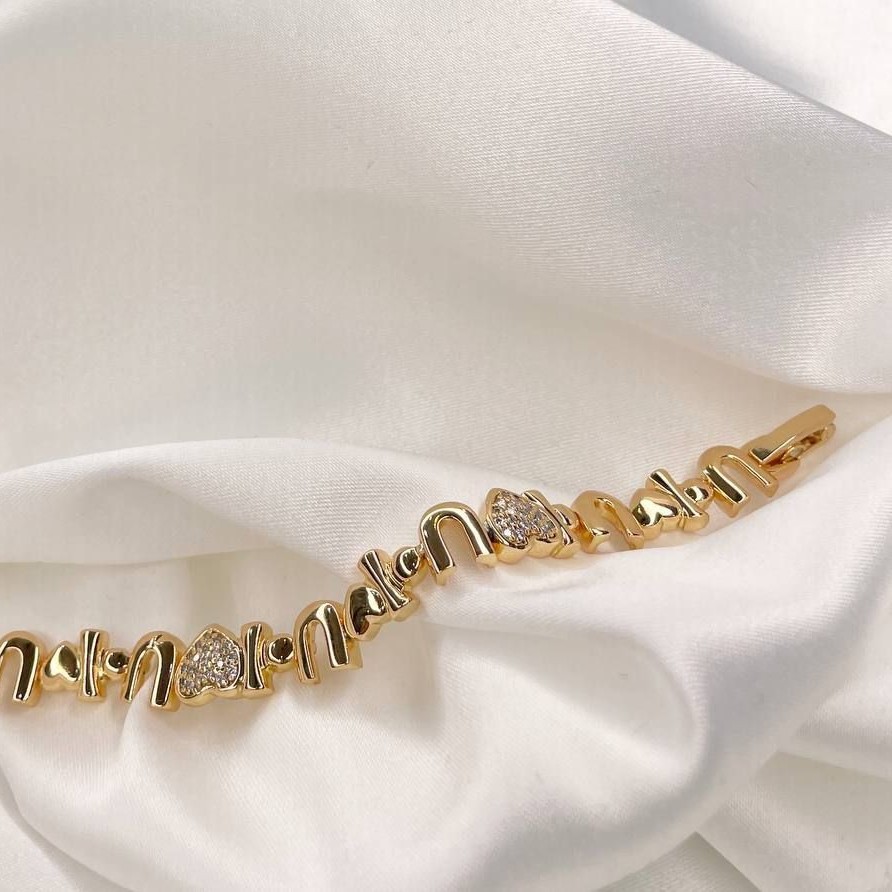 دستبند نگین دار طرح طلا.کد 195218288.جنس ژوپینگ آبکاری آبطلا.رنگ ثابت ضدحساسیت