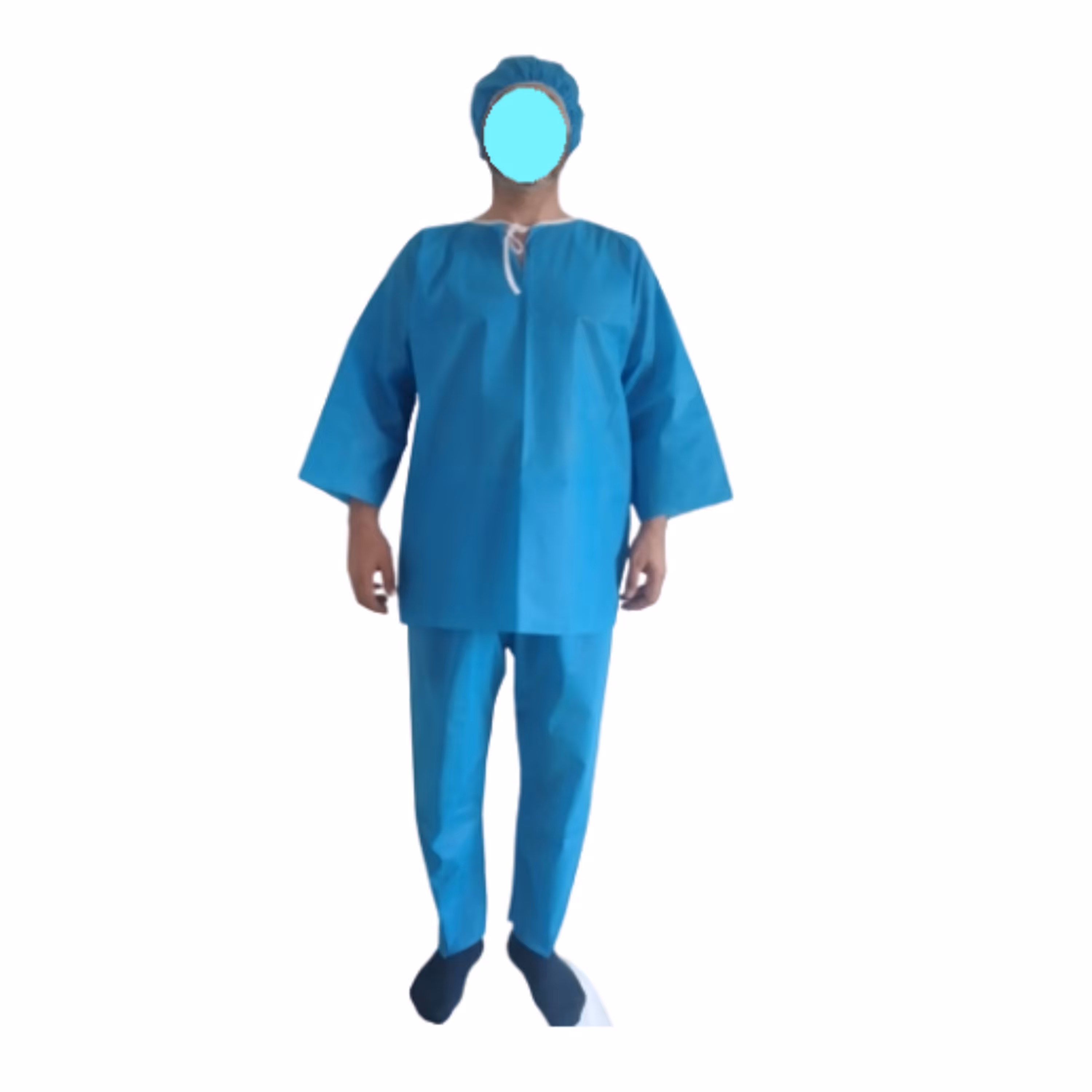 لباس یکبارمصرف مدلGP010240(صدعددی) 40گرمی بلوز  80 شلوار100 کلاه50سانتی کیفیت بالا لباس بیمار