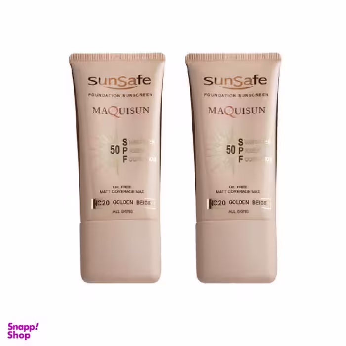 کرم ضد آفتاب سان سیف (Sun safe) مدل NC20 رنگ بژ طلایی حجم 40 میلی‌لیتر مجموعه 2 عددی