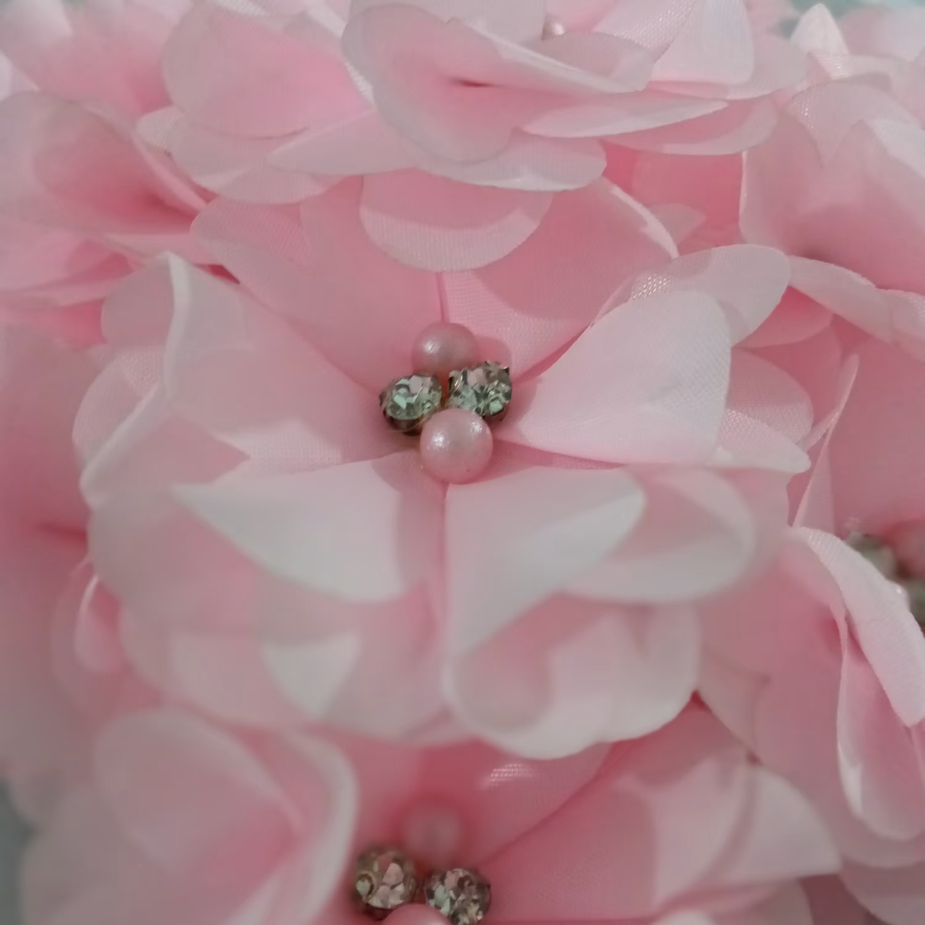 گل پارچه ای رنگ صورتی بسته 10تایی