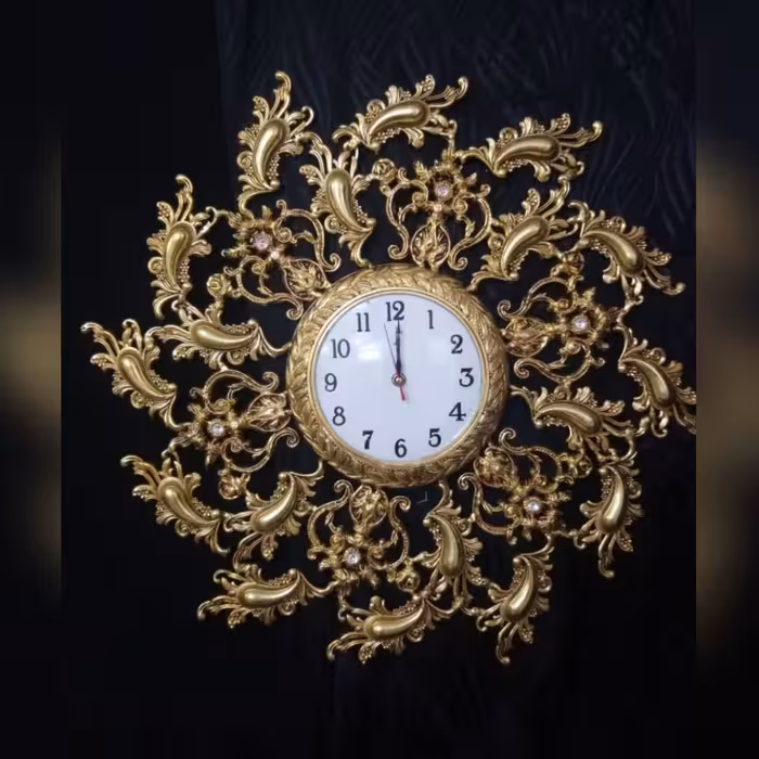 ساعت دیواری بزرگ روکش برنز (ارسال باربری به صورت پس کرایه)