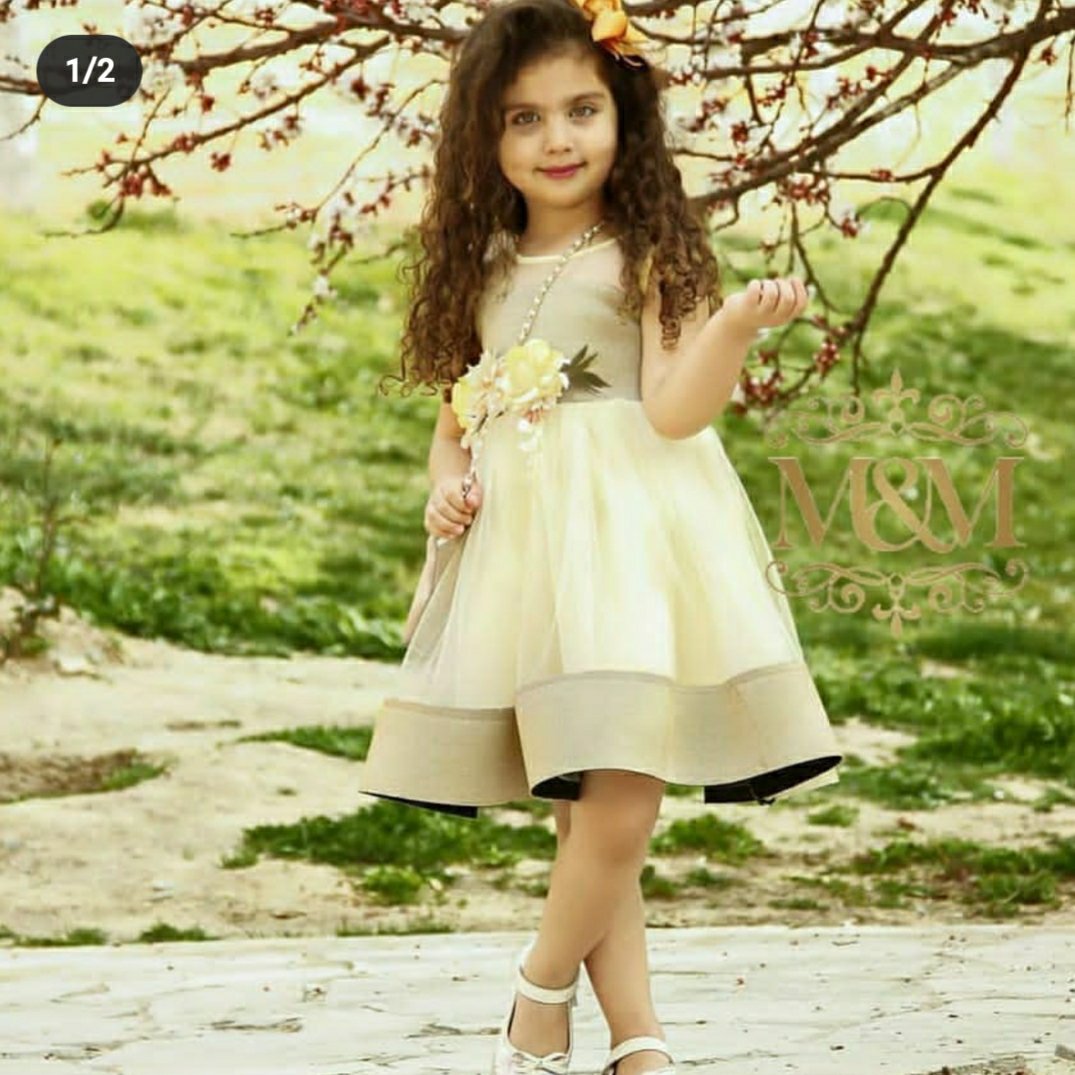 پیراهن مجلسی عروس سه گل کیف دار