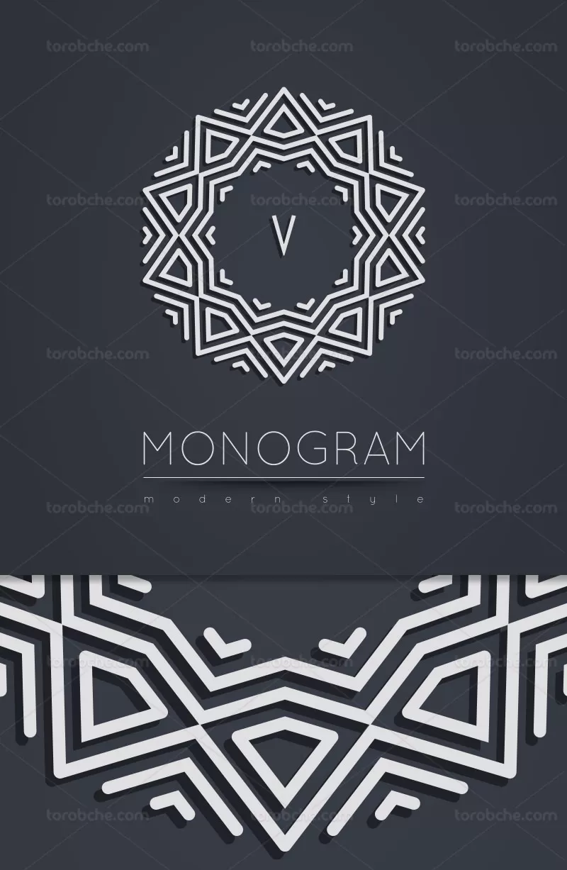 وکتور لوگو مونوگرام حرف V | گرافیک با طعم تربچه