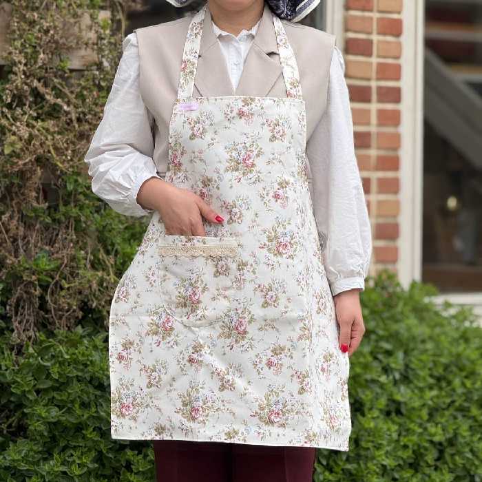 پیش بند آشپزخانه ضد آب- پارچه داک طرح گلگلی