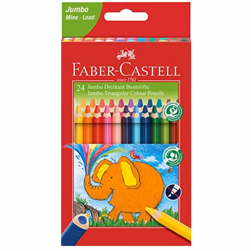 مداد رنگی 24 رنگ فابر کاستل مدل Jumbo
