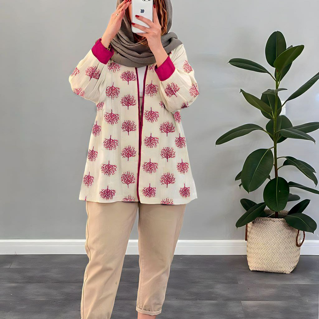 مانتو شومیزی طرحدار مغزی دوزی مزونی لنین چاپی مدل ابریشم تونیک چاپی